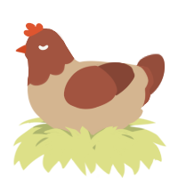 A beige and russet chicken with a head pattern
