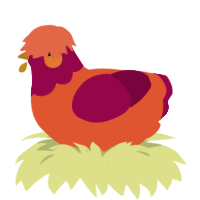 classy dunkin donuts, a vermilion and maroon chicken with a head pattern