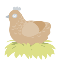 A beige chicken with a half-lace pattern