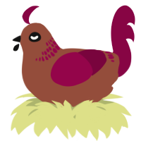 A russet and maroon chicken with a neck-band pattern