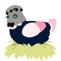 pudgy, a tumblr and rose chicken with a head pattern