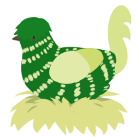 A leaf and lemon chicken with a bar pattern