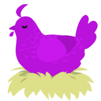 A amethyst chicken with a half-lace pattern