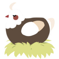 A bark and cream chicken with a head pattern