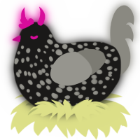 Night Club, a sable and ash chicken with a speckle pattern