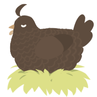 A bark chicken with a lace pattern