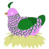 Taurus, a lavender and leaf chicken with a lace pattern
