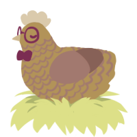 A ochre and russet chicken with a lace pattern