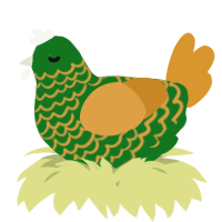 A leaf and orange chicken with a lace pattern