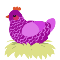 A plum and orchid chicken with a lace pattern