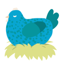 Wave Pool, a cerulean and teal chicken with a speckle pattern