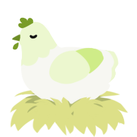 A white and apple chicken with a head pattern