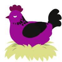 (unnamed), a plum and black chicken with a neck-speckle pattern