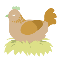 A beige and gold chicken with a neck-speckle pattern