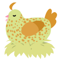 A lemon and orange chicken with a speckle pattern
