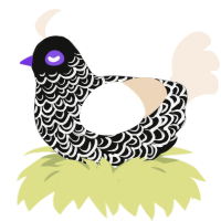 (unnamed), a black and cream chicken with a double-lace pattern