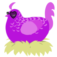A amethyst and orchid chicken with a half-lace pattern