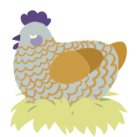 A silver and gold chicken with a lace pattern