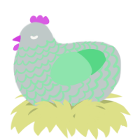 A silver and spring chicken with a lace pattern