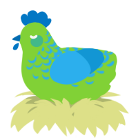 A grass and sky chicken with a half-lace pattern