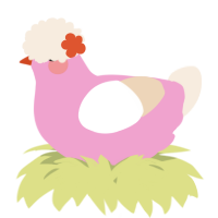 A pink and cream chicken