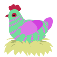 (unnamed), a spring and orchid chicken with a bar pattern
