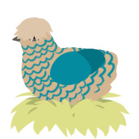 A beige and sea chicken with a lace pattern
