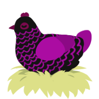 A black and plum chicken with a lace pattern