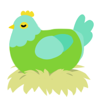 (unnamed), a grass and mint chicken with a head pattern