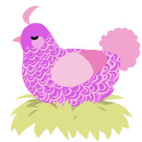 A orchid and pink chicken with a double-lace pattern