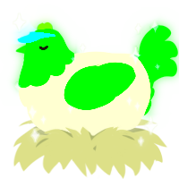 A white and leaf chicken with a head pattern