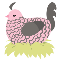 A rose and grey chicken with a lace pattern