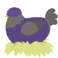 A overcast and grey chicken with a head pattern