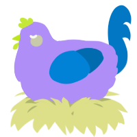 A lilac and sapphire chicken