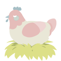 A navy and teal chicken with a head pattern