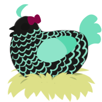 2017 Symphony Miku, a sable and mint chicken with a lace pattern