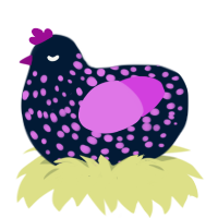 Spark PLUS, a tumblr and orchid chicken with a speckle pattern