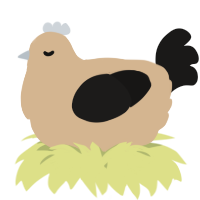 A beige and sable chicken