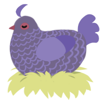 Thunderstorm, a overcast and indigo chicken with a lace pattern