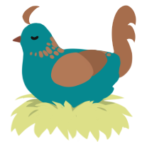 castaway, a teal and brown chicken with a neck-speckle pattern