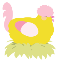 A yellow and rose chicken