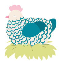 A cream and sea chicken with a lace pattern