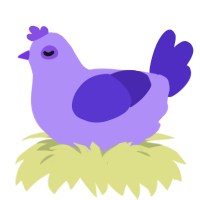 Butterfly Pea, a lilac and indigo chicken