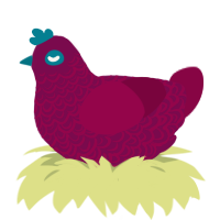 Byrd, a wine and maroon chicken with a double-lace pattern