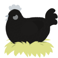 ghost, a sable chicken with a lace pattern