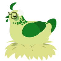 A lemon and leaf chicken with a neck-speckle pattern