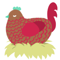 Tootpaste, a brown and crimson chicken with a lace pattern