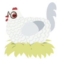 A white and mist chicken with a lace pattern