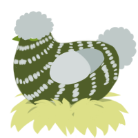 A olive and silver chicken with a bar pattern