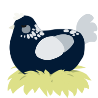 A tumblr and mist chicken with a neck-speckle pattern